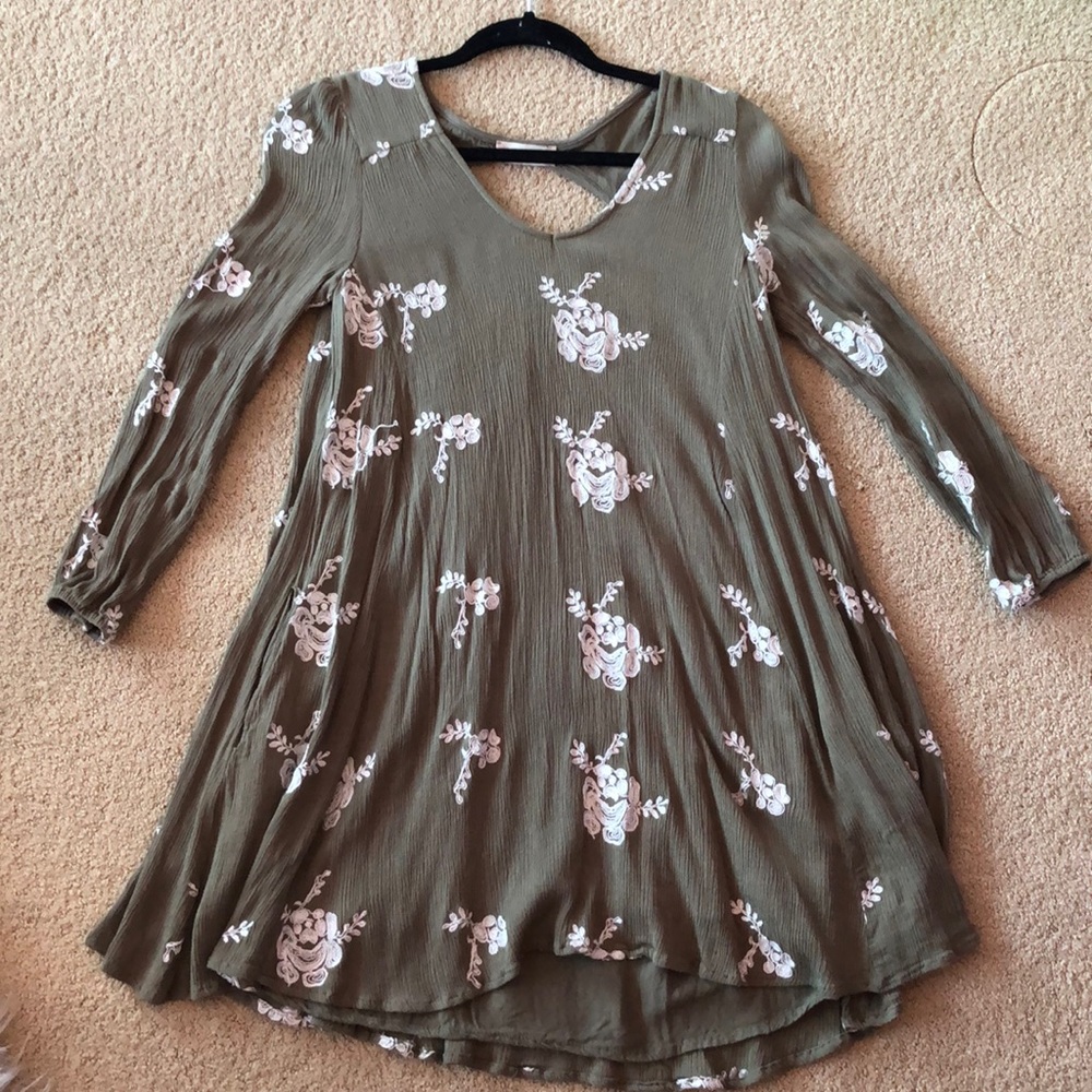 XS Green with Floral Print Sundress
